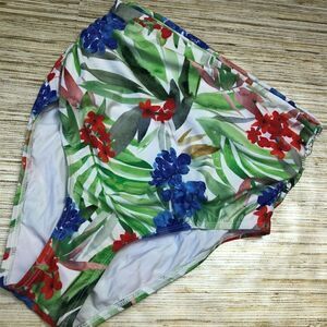 B-929 ATHENA Womens Bikini Swim Bottom High waist WHITE FLORAL size 6